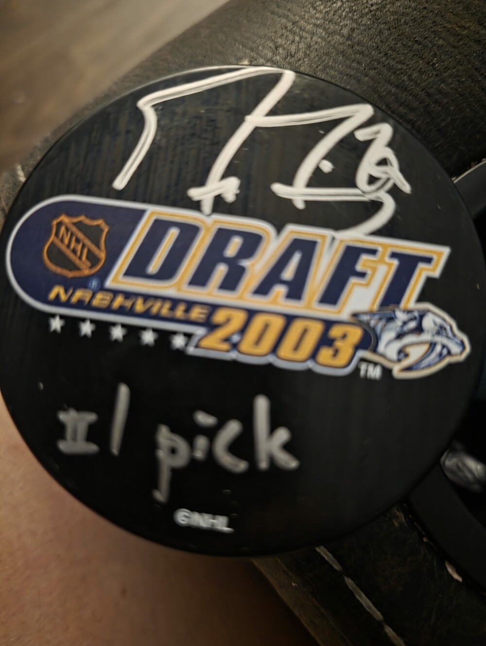 Mark-Andre Fluery NHL Draft 2003 Nashville Commemorative Puck - Black/Blue/Gold